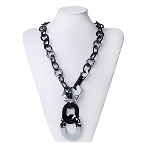 Acryl-Halsketten für Damen, lange Harz-Kette, Anhänger, klobige Halskette, groß, übertriebener Pulloverkette, Hip-Hop-Schmuck, personalisierbar, übertriebener Pullover-Schmuck, B Acryl-Halsketten für Damen, lange Harz-Kette, Anhänger, klobige Halskette, groß, übertriebener Pulloverkette, Hip-Hop-Schmuck, personalisierbar, übertriebener Pullover-Schmuck, B von ZALTAS