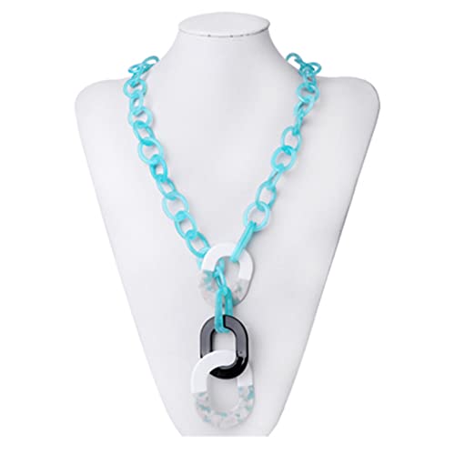Acryl Halsketten für Frauen Lange Kette mit Harz Anhänger Dicke Halskette Übertriebene Pullover Kette Personalisierte Hip-Hop Schmuck, Acryl von ZALTAS