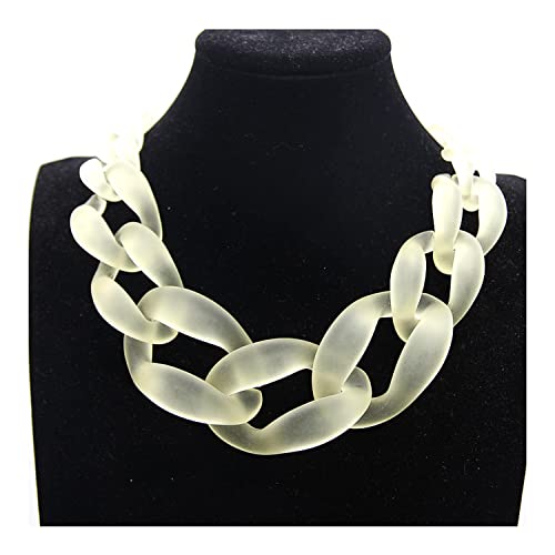 Acryl Schlüsselbein Kette Dicke Halskette Damen Kurze Frosted Halskette mit Anhänger für Männer Modeschmuck Gelb Acryl Schlüsselbein Kette Dicke Halskette Damen Kurze Frosted Halskette mit Anhänger für Männer Modeschmuck Gelb von ZALTAS