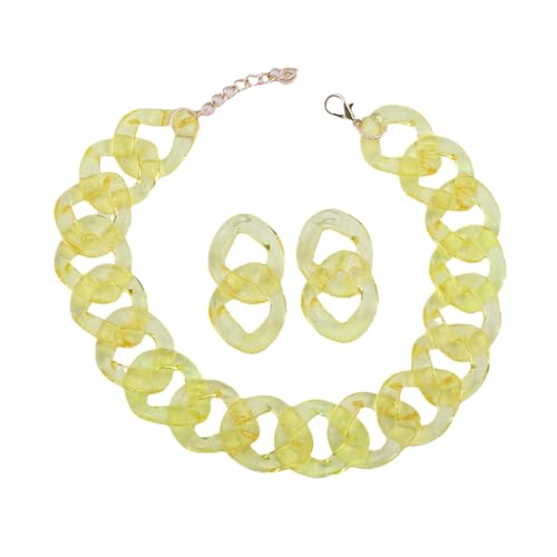 Bunte Acryl Choker Halskette mit transparentem Schlüsselbein Kette Choker Choker Set Hip Hop Party Schmuck Set für Frauen, Acryl Bunte Acryl Choker Halskette mit transparentem Schlüsselbein Kette Choker Choker Set Hip Hop Party Schmuck Set für Frauen, Acryl von ZALTAS