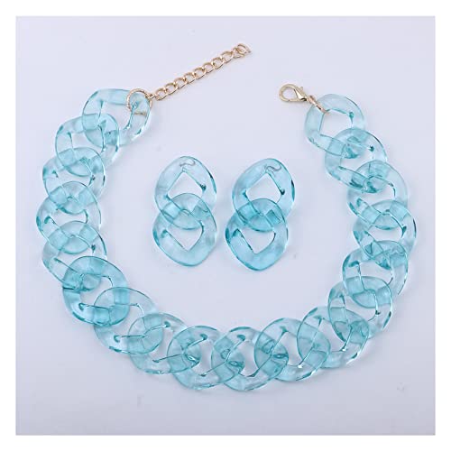 Bunte Acryl Choker Halskette mit transparentem Schlüsselbein Kette Choker Choker Set Hip Hop Party Schmuck Set für Frauen, Acryl Bunte Acryl Choker Halskette mit transparentem Schlüsselbein Kette Choker Choker Set Hip Hop Party Schmuck Set für Frauen, Acryl von ZALTAS