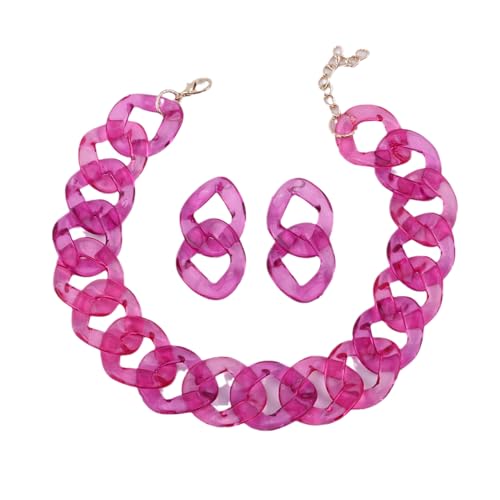 Bunte Acryl Choker Halskette mit transparentem Schlüsselbein Kette Choker Choker Set Hip Hop Party Schmuck Set für Frauen, Acryl von ZALTAS