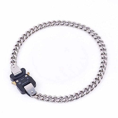 Edelstahlkette für Herren und Damen, klobige seitliche Schnalle und kubanische Kette, Halskette, 45 cm Länge, 21 cm Armband, personalisierter Modeschmuck, Halskette Edelstahlkette für Herren und Damen, klobige seitliche Schnalle und kubanische Kette, Halskette, 45 cm Länge, 21 cm Armband, personalisierter Modeschmuck, Halskette von ZALTAS
