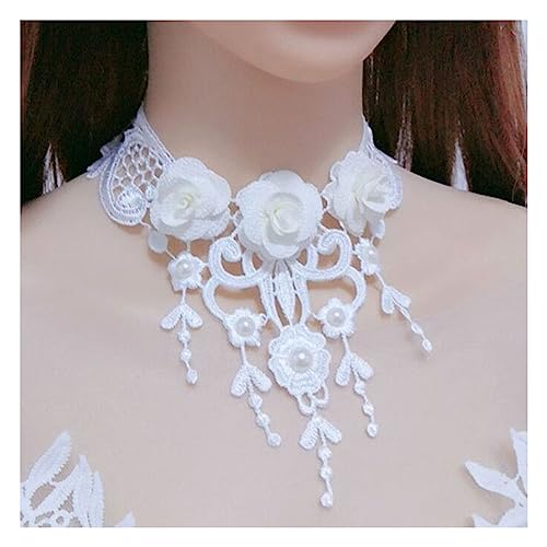 Elegante Vintage Choker Halskette Weiß Spitze Imitation Perle Hochzeit Schmuck für Frauen Hochzeit Schmuck für Frauen Tattoo Quaste Punk Stil, Acryl, Perle Elegante Vintage Choker Halskette Weiß Spitze Imitation Perle Hochzeit Schmuck für Frauen Hochzeit Schmuck für Frauen Tattoo Quaste Punk Stil, Acryl, Perle von ZALTAS