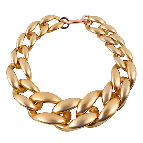 Goldfarbene Acryl-Halskette für Damen, Hip-Hop-Punk-Kette, modisch, übertriebene, vielseitige Choker-Halskette A von ZALTAS