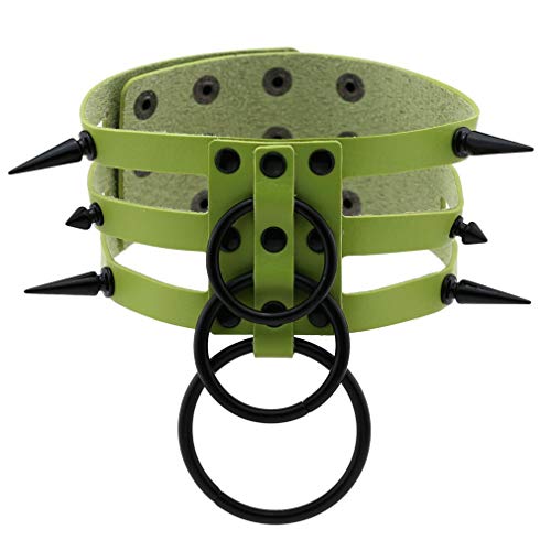 Halskette aus schwarzem Leder mit Nieten, Punk, Halsband, Kunstleder Halskette aus schwarzem Leder mit Nieten, Punk, Halsband, Kunstleder von ZALTAS