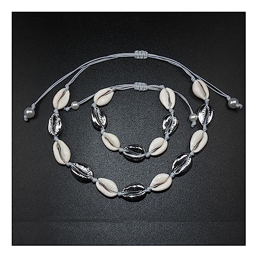 Handgefertigte Muschel-Halskette, Armband, Choker für Damen, Sommer, hawaiianischer Strandschmuck, verstellbar, natürlicher Muschelkragen, Halskette, Seilkette, Armbänder, Sommerschmuck X von ZALTAS