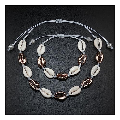 Handgefertigte Muschel-Halskette, Armband, Choker für Damen, Sommer, hawaiianischer Strandschmuck, verstellbar, natürlicher Muschelkragen, Halskette, Seilkette, Armbänder, Sommerschmuck Z von ZALTAS
