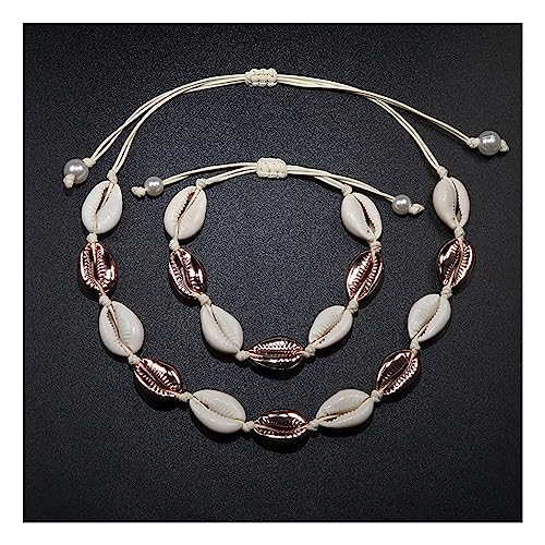 Handgemachte Choker Halskette für Frauen Choker Choker Halskette Damen Sommer Hawaii Schmuck Verstellbar Natürliche Muschel Kette Seil Kette Sommer Schmuck, One size, Acryl von ZALTAS