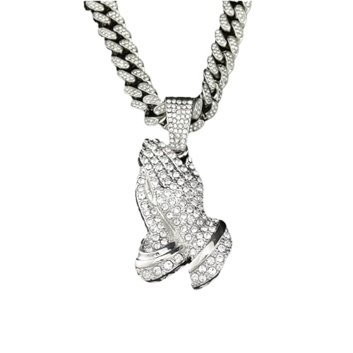 Hip Hop Hip Hop Anhänger Halskette für Männer Vintage Kristall Legierung Halskette Kubanische Kette Modeschmuck 45cm Hip Hop Hip Hop Anhänger Halskette für Männer Vintage Kristall Legierung Halskette Kubanische Kette Modeschmuck 45cm von ZALTAS