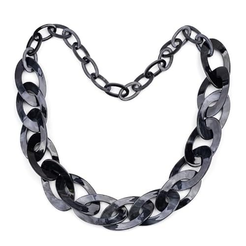 Lange übertriebene Acryl-Halskette, weibliche Persönlichkeit, Retro-Kunststoff, Pulloverkette, Farben, modischer Acrylschmuck Q von ZALTAS