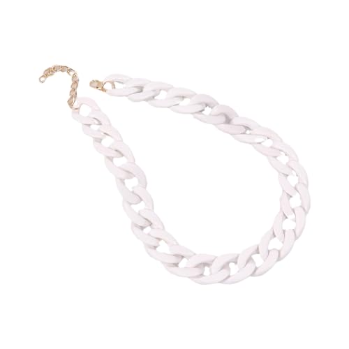 Mehrzweck Harz-Regenbogen-Halskette, Punk-Choker-Halskette, Bonbonfarben, Acryl, für Damen und Mädchen, Weiß von ZALTAS