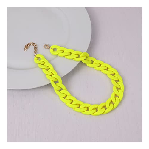 Mehrzweck Regenbogen-Choker-Halskette aus Kunstharz, Bonbonfarben, Punk, Posaune, Schmuck für Frauen und Mädchen, Acryl von ZALTAS