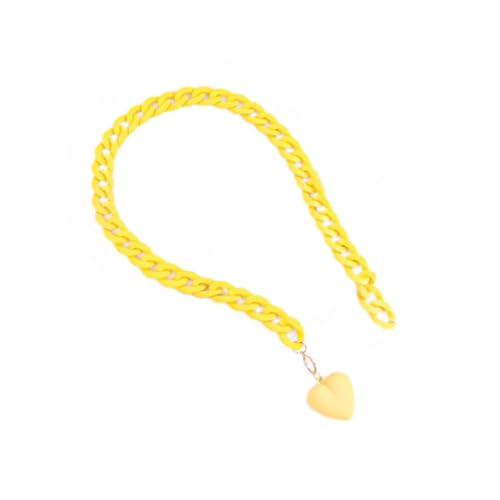 Modische Herz-Halskette mit Acryl-Herz-Anhänger, vielseitig verwendbar, dicke Acrylkette, Acryl von ZALTAS