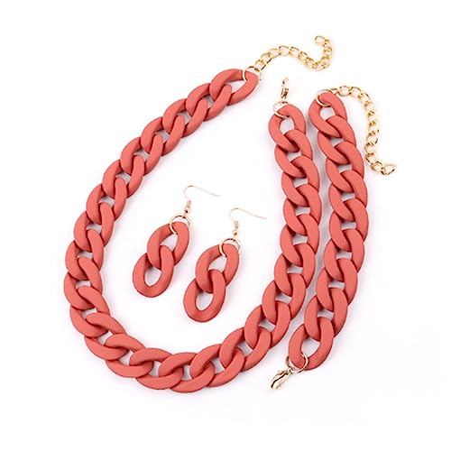 Niedliche Halskette aus Acryl, bunt, modisch, bunt, mit mattierter Acrylkette, vielseitig, Punk-Halskette, Hip-Hop-Party, Acryl von ZALTAS