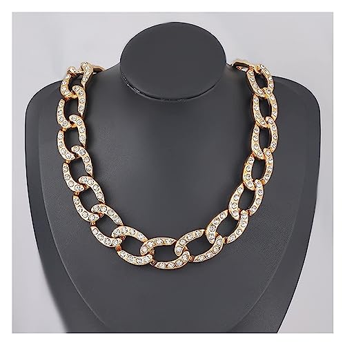 Paperclip Chain Choker Necklace Twist Bib Chunky Chain Collar Necklace Punk Choker Necklaces Women Jewelry Couple Gift Statement Acrylic Resin Chunky Necklaces Gold von ZALTAS