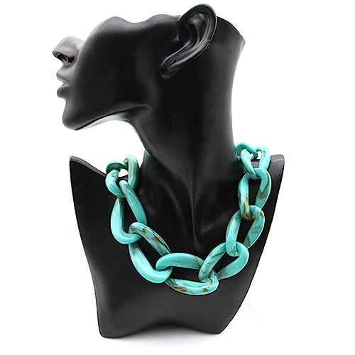 Punk Acryl kubanische Gliederkette verstellbar geometrische Stange Schmuck Statement-Halskette Chunky Büroklammer Kragen Choker Halskette für Frauen Hip Hop Q Punk Acryl kubanische Gliederkette verstellbar geometrische Stange Schmuck Statement-Halskette Chunky Büroklammer Kragen Choker Halskette für Frauen Hip Hop Q von ZALTAS
