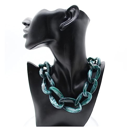 Punk Acryl kubanische Gliederkette verstellbar geometrische Stange Schmuck Statement-Halskette Chunky Büroklammer Kragen Choker Halskette für Frauen Hip Hop W Punk Acryl kubanische Gliederkette verstellbar geometrische Stange Schmuck Statement-Halskette Chunky Büroklammer Kragen Choker Halskette für Frauen Hip Hop W von ZALTAS