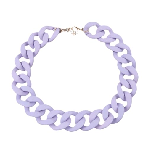 Punk Acryl mattierte Halskette Kubanische Kette Großer Anhänger Halskette Damen Chunky Paperclip Choker Halskette Lila Punk Acryl mattierte Halskette Kubanische Kette Großer Anhänger Halskette Damen Chunky Paperclip Choker Halskette Lila von ZALTAS