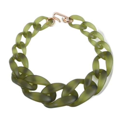 Statement-Halskette aus Kunstharz, matt, großes Halsband, Acrylperlen, modische Halskette, Vintage, Punk, Mode, Halskette, Harz, leicht, handgefertigt, Schmuck, Geschenke W von ZALTAS