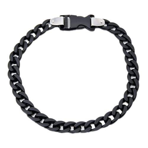 Transparente Halskette, mattierte Metallschnalle, handgefertigt, Acryl, schwarze Halskette, Bohemian-Halskette, Modeschmuck, Schwarz von ZALTAS