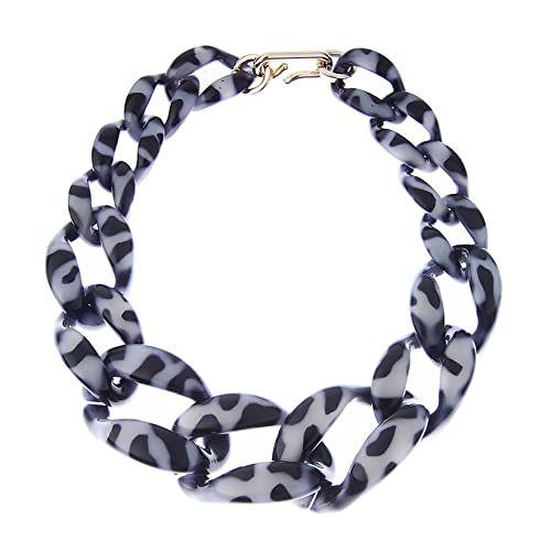 Übertriebene Halskette Acryl Leopardenmuster Dunkelblau Kette Schlüsselbein Kette Ring Schnalle Kette Mode Damen Halsband Halskette Blau Übertriebene Halskette Acryl Leopardenmuster Dunkelblau Kette Schlüsselbein Kette Ring Schnalle Kette Mode Damen Halsband Halskette Blau von ZALTAS