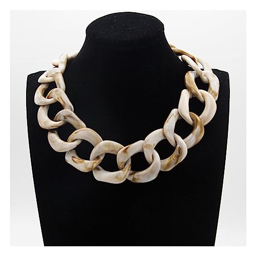 Übertriebene Retro-Kette aus grünem Acryl, dicke Gliederkette, Harz, Gliederkette, Choker-Halskette, Statement-Halsband, Geschenk, Z von ZALTAS