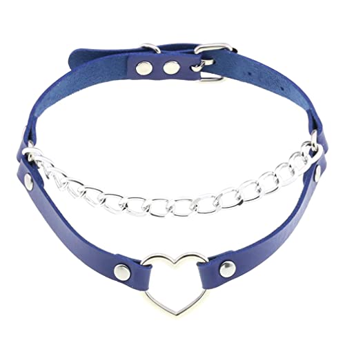 Verstellbares PU-Leder-Halsband, Pfirsichherz, Liebes-Halskette, PU-Lederhalsband für Damen, Mädchen, Jungen, Rockers A von ZALTAS