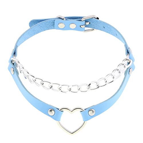Verstellbares PU-Leder-Halsband, Pfirsichherz, Liebes-Halskette, PU-Lederhalsband für Damen, Mädchen, Jungen, Rockers G von ZALTAS