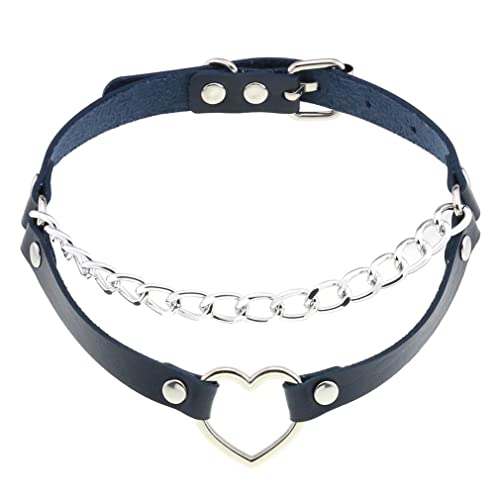 Verstellbares PU-Leder-Halsband, Pfirsichherz, Liebes-Halskette, PU-Lederhalsband für Damen, Mädchen, Jungen, Rockers J Verstellbares PU-Leder-Halsband, Pfirsichherz, Liebes-Halskette, PU-Lederhalsband für Damen, Mädchen, Jungen, Rockers J von ZALTAS