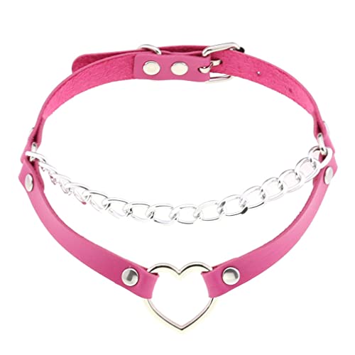 Verstellbares PU-Leder-Halsband, Pfirsichherz, Liebes-Halskette, PU-Lederhalsband für Damen, Mädchen, Jungen, Rockers K Verstellbares PU-Leder-Halsband, Pfirsichherz, Liebes-Halskette, PU-Lederhalsband für Damen, Mädchen, Jungen, Rockers K von ZALTAS