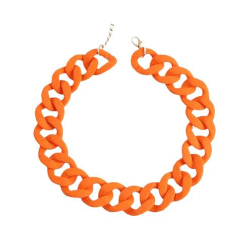 ZALTAS Punk -Acrylfrosthalskette Kubanische Kette Großer Anhänger Halskette Frauen Chunky Paperclip Halskette Halskette orange von ZALTAS