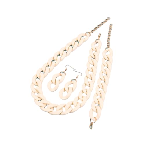 ZALTAS Übertriebene Halskette Set Frauen gefrostete Acryl -Schlangeblattkette Kette Pullover Kette mehrfarbige Halskette Armband Ohrringe Anhänger Schmuck Set für Frauen Te Beige ZALTAS Übertriebene Halskette Set Frauen gefrostete Acryl -Schlangeblattkette Kette Pullover Kette mehrfarbige Halskette Armband Ohrringe Anhänger Schmuck Set für Frauen Te Beige von ZALTAS