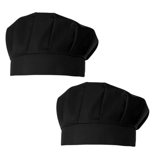 ZAMXHUG 2pcs Kochmützen - Kochmütze für Küche Kochen, Chef Hut Verstellbar Catering Service Haarnetz Küche Wiederverwendbare Mesh Dining Beanie Kochhaube Damen Herren(Schwarz) von ZAMXHUG