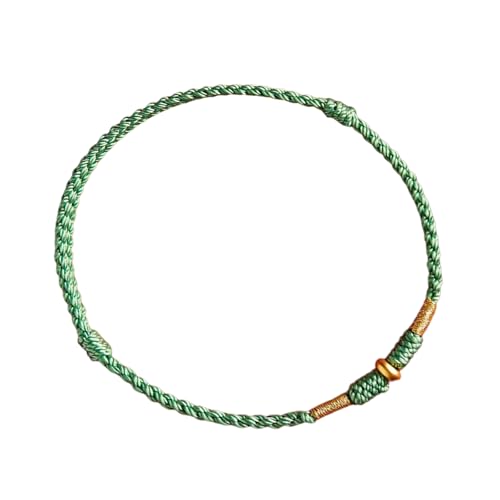ZANGWAGRU Verstellbare Handgewebte Rote Seilluck Armreifen Für Liebhaber Stilvolle Frauen Männer Fußkettchen Mit Goldener Perlenmodeschmuck von ZANGWAGRU