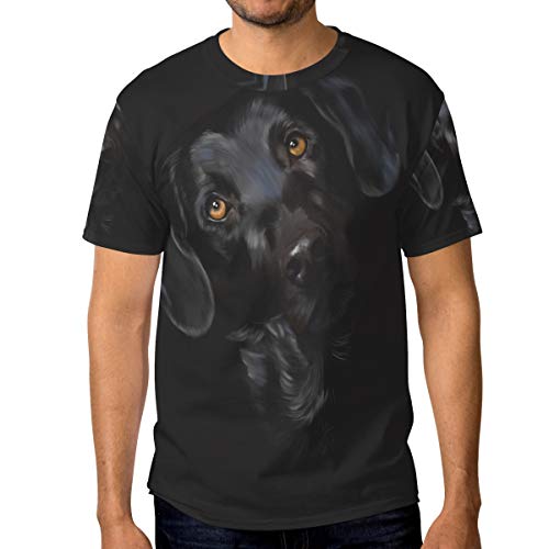 ZANHUGMI Animal Dog Herren T-Shirt Labrador, kurzärmelig, Schwarz, 1, Large von ZANHUGMI