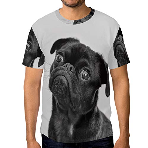 ZANHUGMI Herren T-Shirt mit Mops-Motiv, kurzärmelig, Schwarz, 1, X-Large von ZANHUGMI