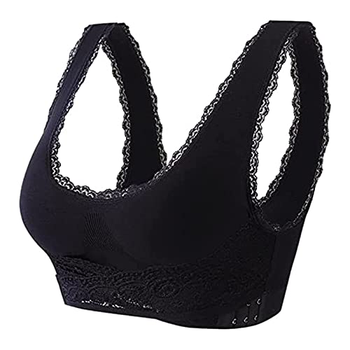 ZANLION Kendally Comfy Corset Bra Front Cross Side Buckle Lace Bras, Kendally Bra, Kendally Bras for Older Women, Kendally Slim and Shape Bra (Black,XL) von ZANLION