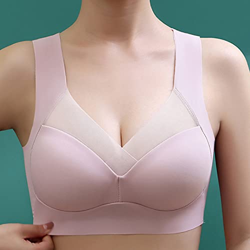 ZANLION Wmbra Bra, Wmbra Posture Correcting Bra, Posture Correction, Summer Wireless Push-Up Comfort Ergonomic Crossover Bra (Pink,2XL) von ZANLION