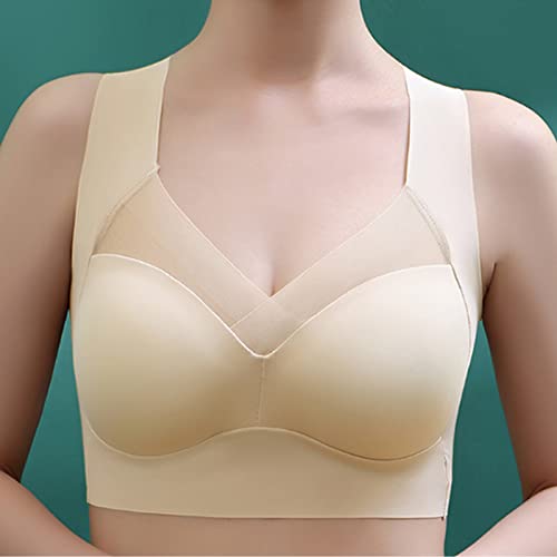 ZANLION Wmbra Bra, Wmbra Posture Correcting Bra, Posture Correction, Summer Wireless Push-Up Comfort Ergonomic Crossover Bra (Skin Tone,2XL) von ZANLION