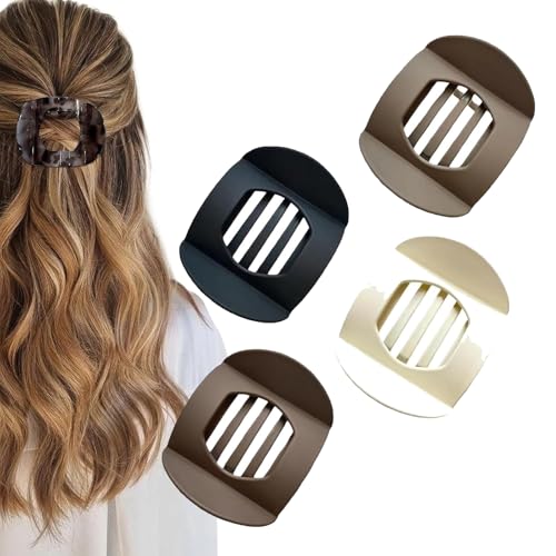 Suerteyay Hair Clips,Suerteyay Flat Hair Clips for Women,Suerteyay Casual Versatile Solid Colour Lay Flat Hair Clip,Volume Flat Top Round Clip for Thick or Thin Hair (A Set) von ZANWANXIN