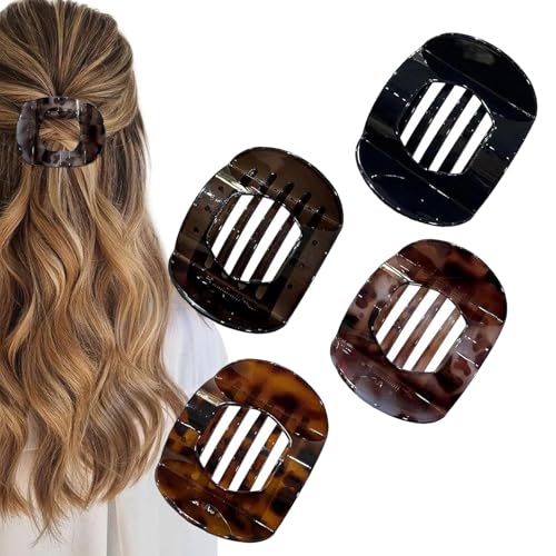 Suerteyay Hair Clips,Suerteyay Flat Hair Clips for Women,Suerteyay Casual Versatile Solid Colour Lay Flat Hair Clip,Volume Flat Top Round Clip for Thick or Thin Hair (B Set) von ZANWANXIN