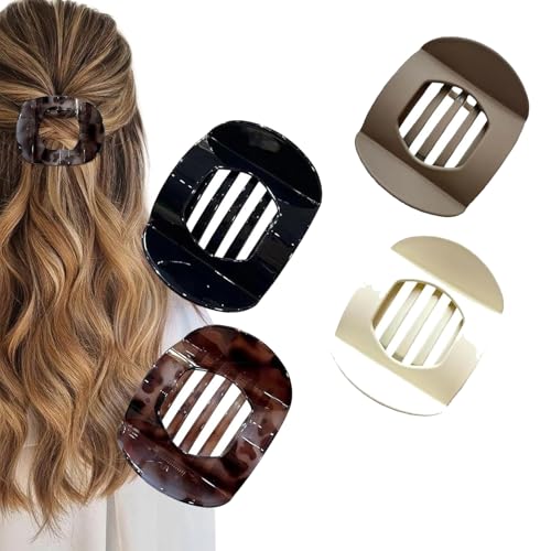 Suerteyay Hair Clips,Suerteyay Flat Hair Clips for Women,Suerteyay Casual Versatile Solid Colour Lay Flat Hair Clip,Volume Flat Top Round Clip for Thick or Thin Hair (C Set) von ZANWANXIN