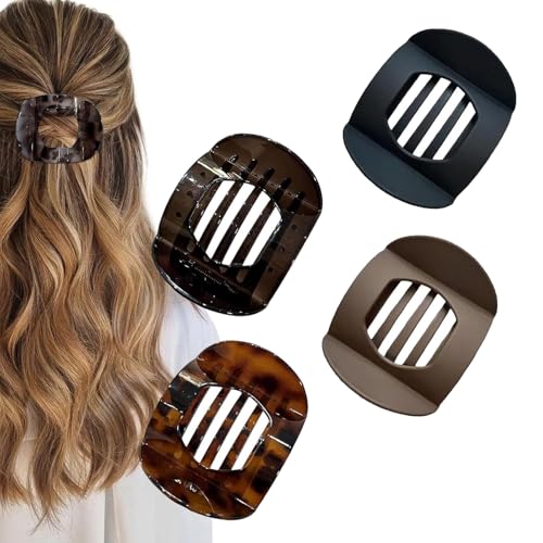Suerteyay Hair Clips,Suerteyay Flat Hair Clips for Women,Suerteyay Casual Versatile Solid Colour Lay Flat Hair Clip,Volume Flat Top Round Clip for Thick or Thin Hair (D Set) von ZANWANXIN