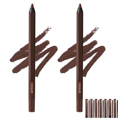 ZANWANXIN 24hr Waterproof Eyeliner, 24 Hr Waterproof Eyeliner Duo Sharpenable Eye Pencil,Chocolate Eyeliner (2pcs-Chocolate) von ZANWANXIN