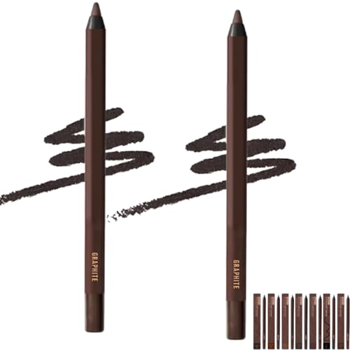 ZANWANXIN 24hr Waterproof Eyeliner, 24 Hr Waterproof Eyeliner Duo Sharpenable Eye Pencil,Chocolate Eyeliner (2pcs-Graphite) von ZANWANXIN