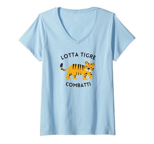 Damen Tigerkampf. Kämpfen. Meme, Motivationssatz T-Shirt mit V-Ausschnitt Damen Tigerkampf. Kämpfen. Meme, Motivationssatz T-Shirt mit V-Ausschnitt von ZANZAROSI
