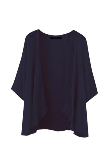 ZANZEA Damen Chiffon-Kimono-Cardigan vorne offen Capes Sheer Shrug Top Schwimmen Strand Cover Up Beachwear Bluse Wrap, marineblau, Large ZANZEA Damen Chiffon-Kimono-Cardigan vorne offen Capes Sheer Shrug Top Schwimmen Strand Cover Up Beachwear Bluse Wrap, marineblau, Large von ZANZEA