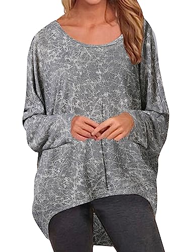 ZANZEA Langarmshirt Damen V-Ausschnitt Elegant Große Größen Asymmetrisch Jumper Sweatshirt Lose Longbluse Oversize Tops B-Kariert L von ZANZEA