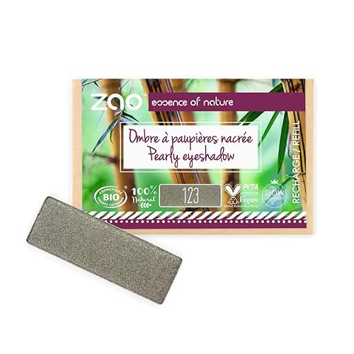 Zao Rectangle Eye Shadow Rechteckiger Perlmutt Lidschatten Grey Khaki Nr.123 Refill Nachfüllpackung von ZAO essence of nature